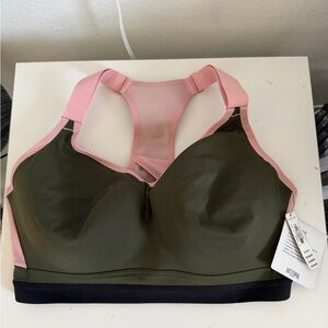 Victoria's Secret Olive and Pink Racerback Sports Bra- NWT